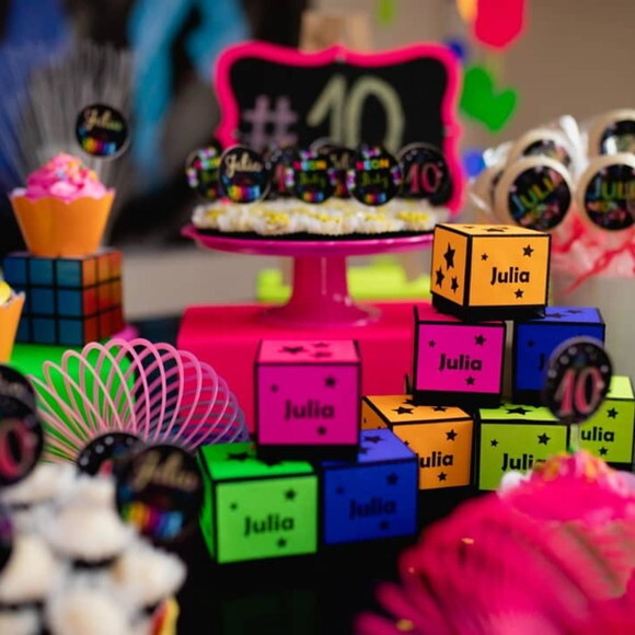 Caixinha Festa Neon - Kit 30 Unidades
