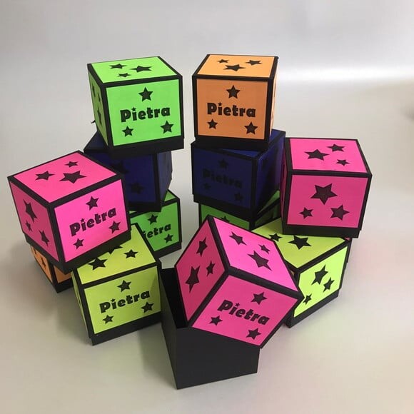 Caixinha Festa Neon - Kit 30 Unidades