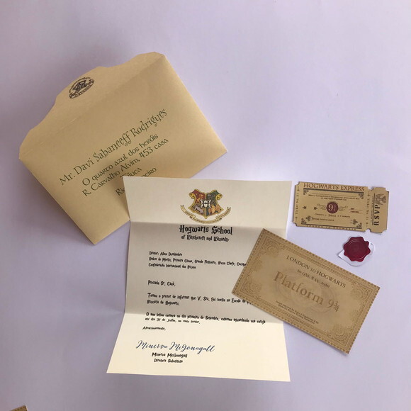 Carta de Admissão Harry Potter