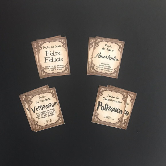 Etiquetas Poções Harry Potter - Kit 60 Unidades