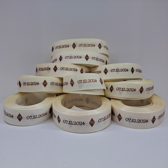 Fita Gorgurão 22mm Personalizada Casamento - 10 Metros