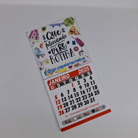 Imã de Geladeira Calendário 2025 - Kit 30 Unidades