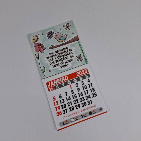 Imã de Geladeira Calendário 2025 - Kit 30 Unidades