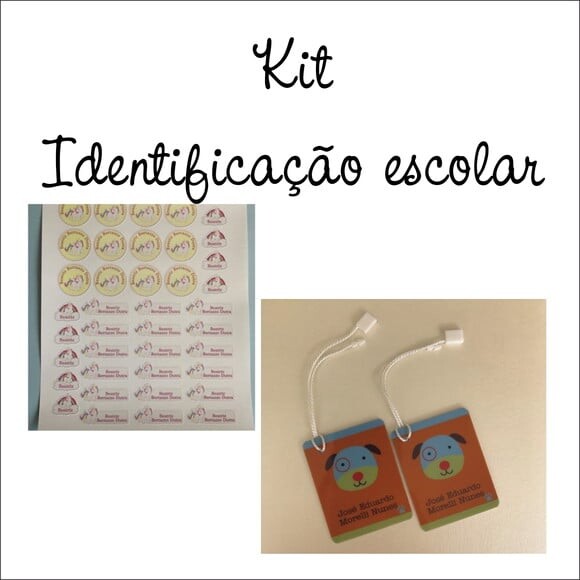 Kit Identificação Escolar Personalizado