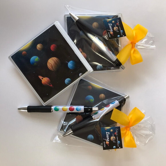 Lembrancinha Astronauta - bloquinho com caneta