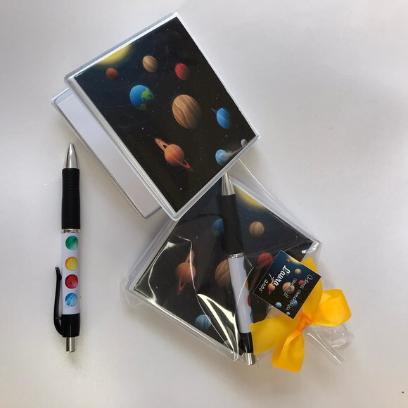 Lembrancinha Astronauta - bloquinho com caneta
