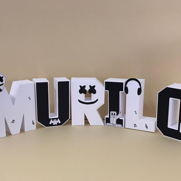 Letras 3d Dj Marshmello 15cm