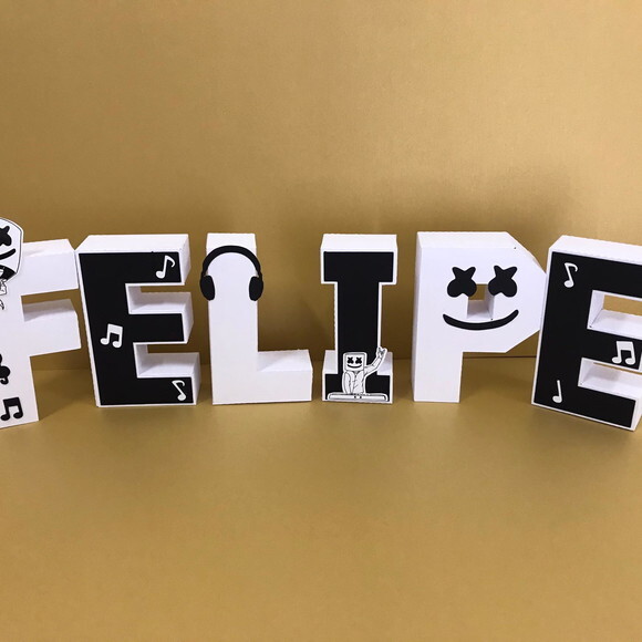 Letras 3d Dj Marshmello 15cm