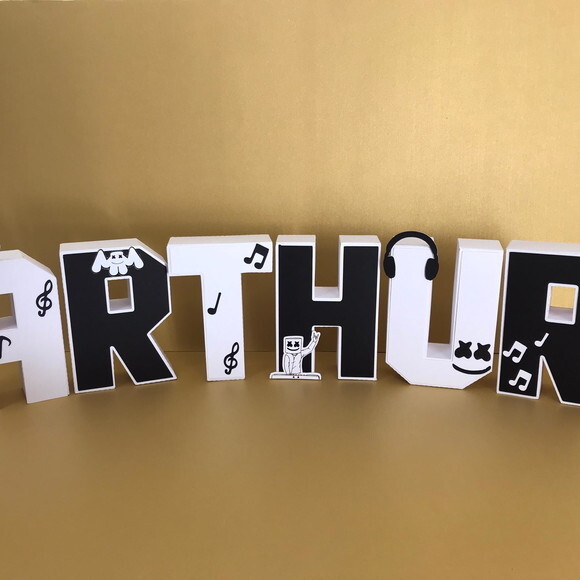 Letras 3d Dj Marshmello 15cm
