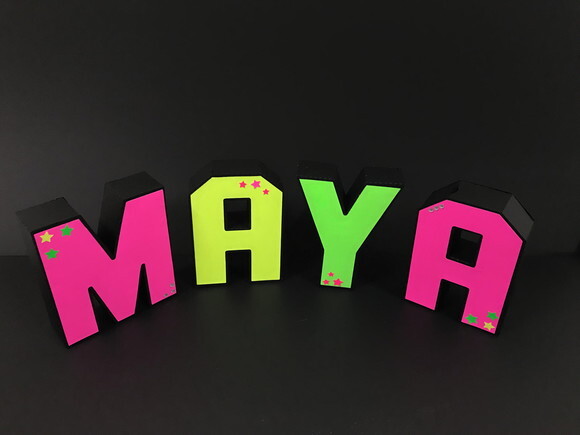 Letras 3d Festa Neon - 15cm