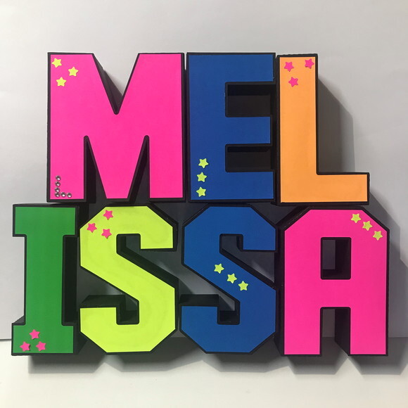 Letras 3d Festa Neon 15cm