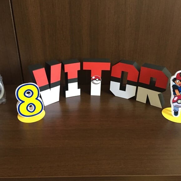 Letras 3d Pokemon - 15cm