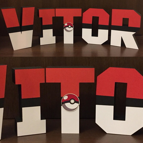 Letras 3d Pokemon - 15cm