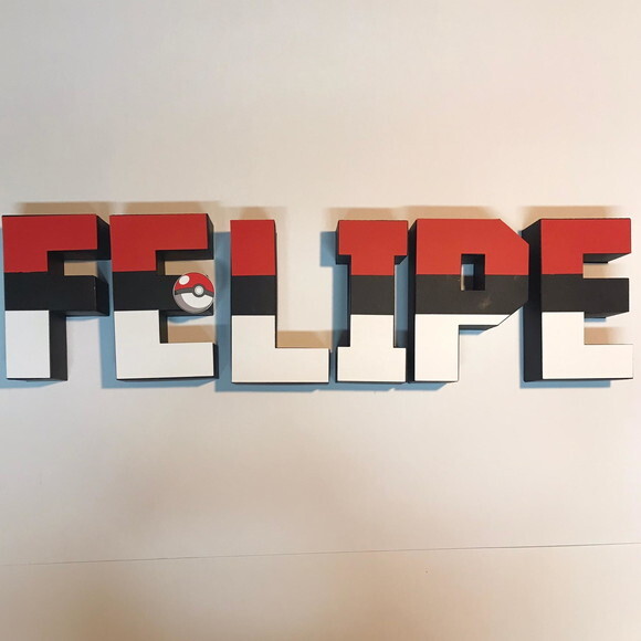 Letras 3d Pokemon - 15cm
