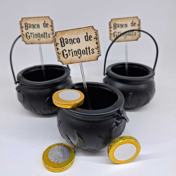 Mini Caldeirão com Topper Harry Potter Kit 12 Unidades
