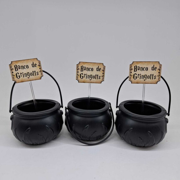 Mini Caldeirão com Topper Harry Potter Kit 12 Unidades