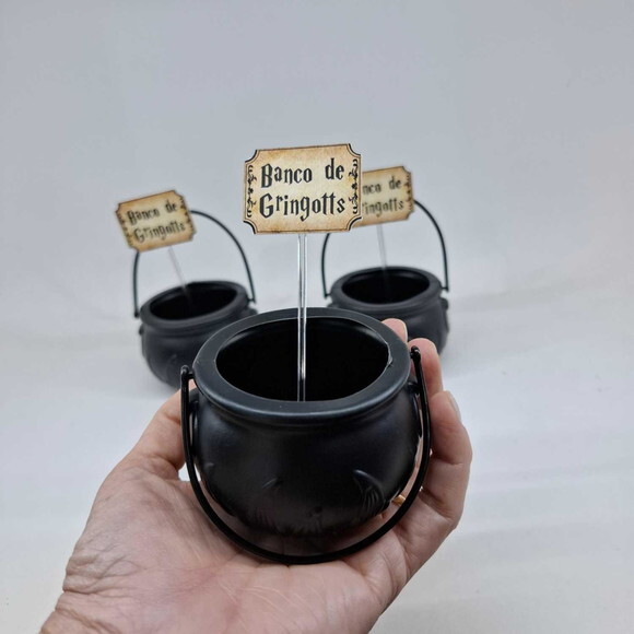 Mini Caldeirão com Topper Harry Potter Kit 12 Unidades