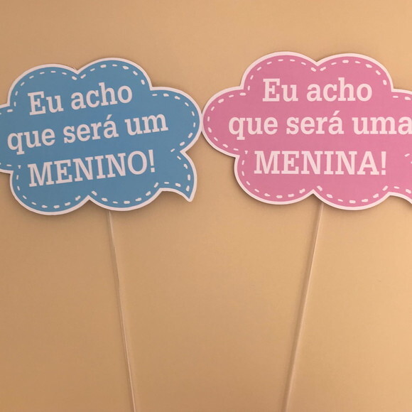 Plaquinhas Divertidas Chá Revelação