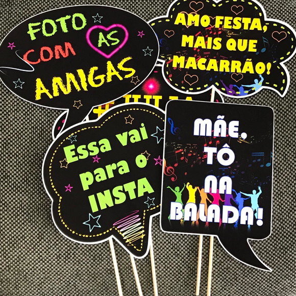 Plaquinhas Divertidas para Fotos - Kit 5 Unidades