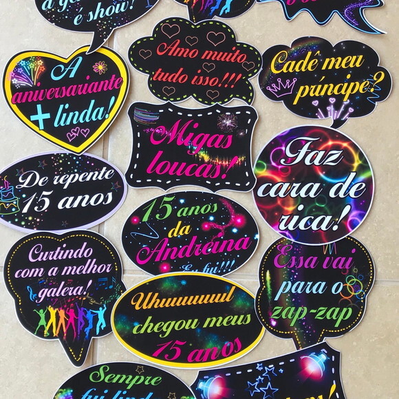 Plaquinhas Festa Neon