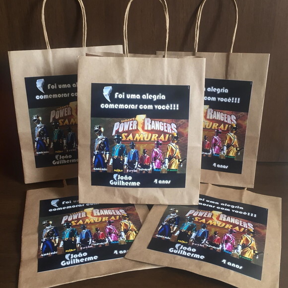 Sacolinha Personalizada Power Rangers Samuray