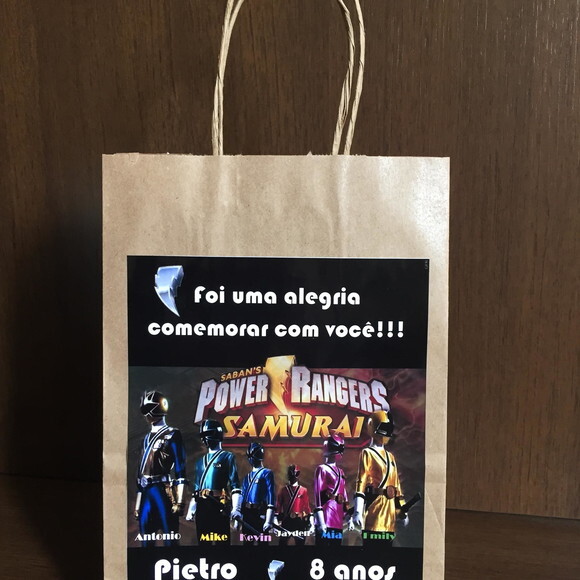 Sacolinha Personalizada Power Rangers Samuray
