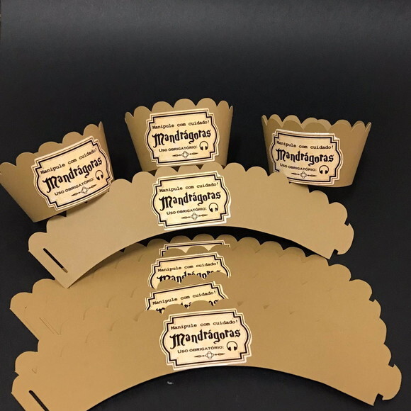 Saia Forminha para Cupcake Festa Harry Potter Mandrágoras
