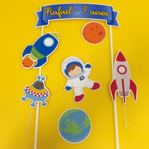 Topo de Bolo Astronauta