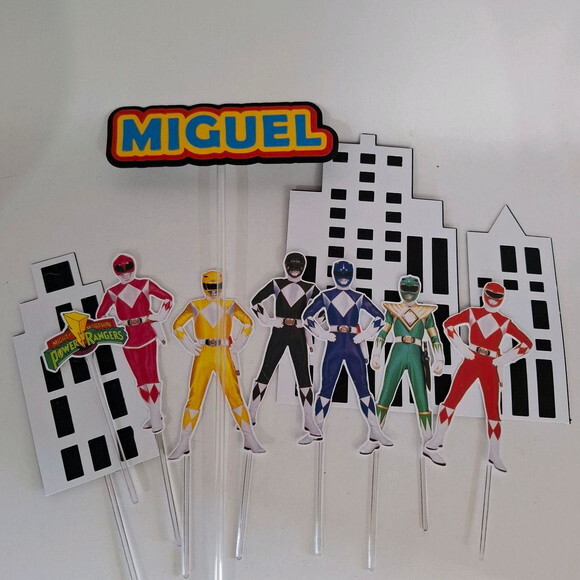 Topo de Bolo Festa Power Rangers Mighty Murphin
