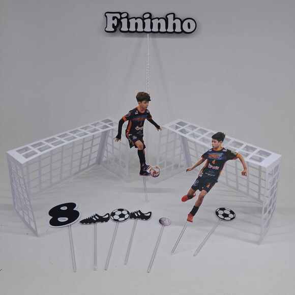 Topo de Bolo Trave Futebol com Foto