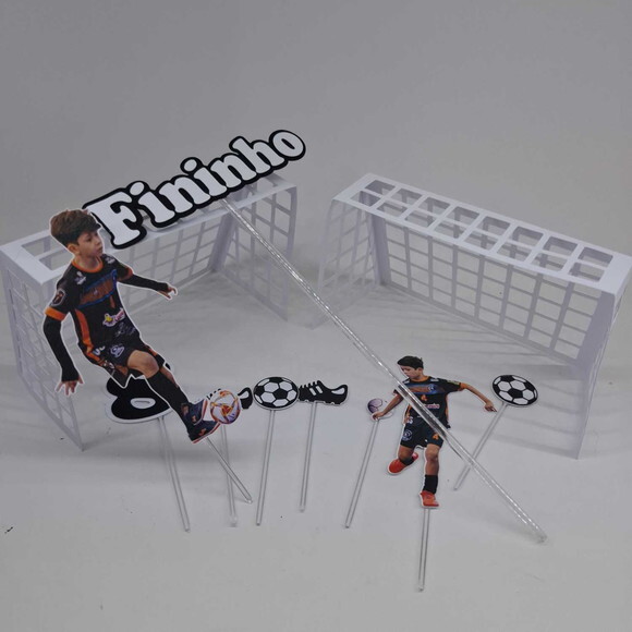 Topo de Bolo Trave Futebol com Foto