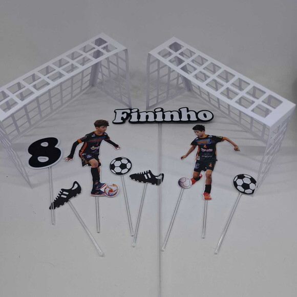 Topo de Bolo Trave Futebol com Foto