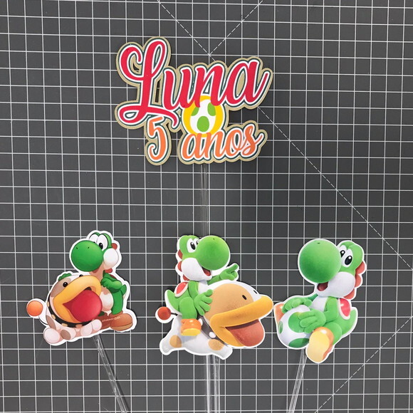 Topo de Bolo Yoshi - Super Mário