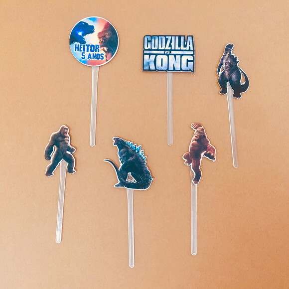 Topper para Docinhos Festa Godzilla Vs Kong