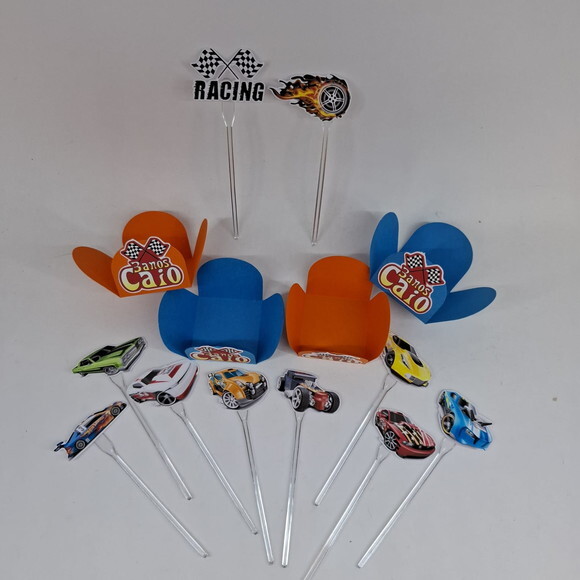 Topper e Forminha Hotwheels - 50 Pares