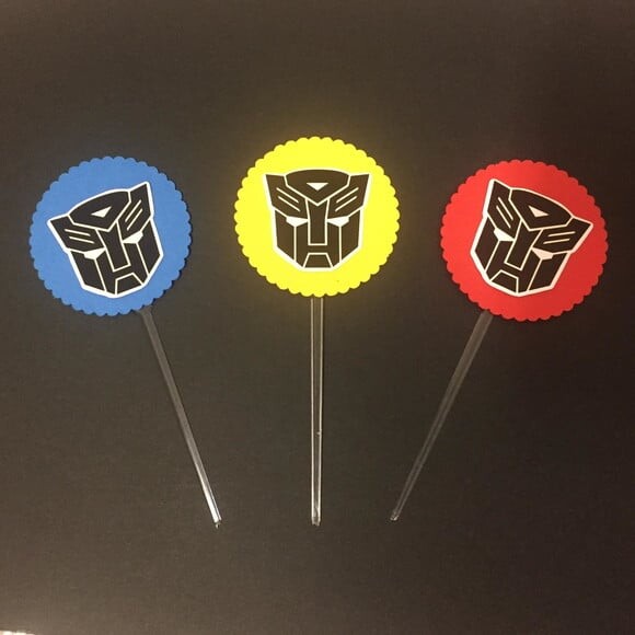 Topper e Forminha Festa Transformers - par