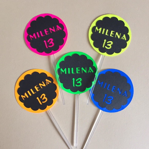 Topper Festa Neon para Docinhos