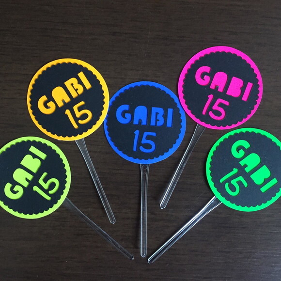 Topper Festa Neon para Docinhos