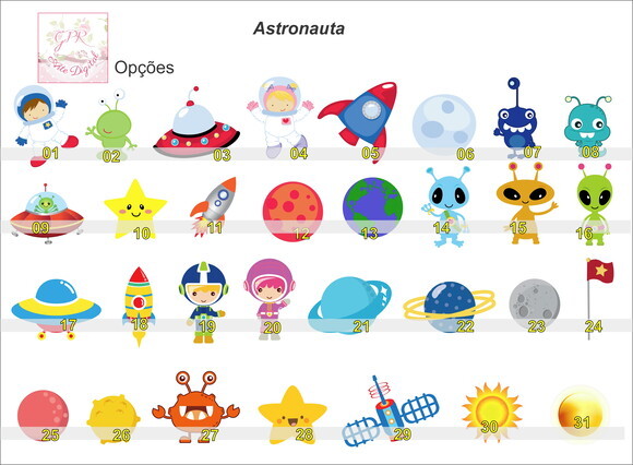 Topper para Docinhos Festa Astronauta