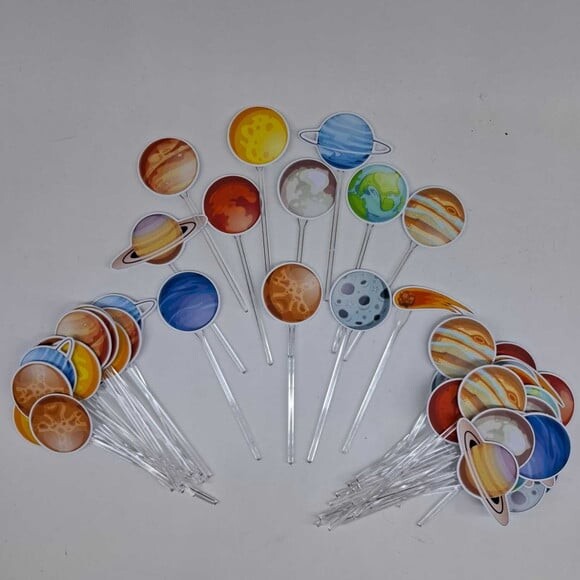 Topper Planetas Galáxia Festa Astronauta