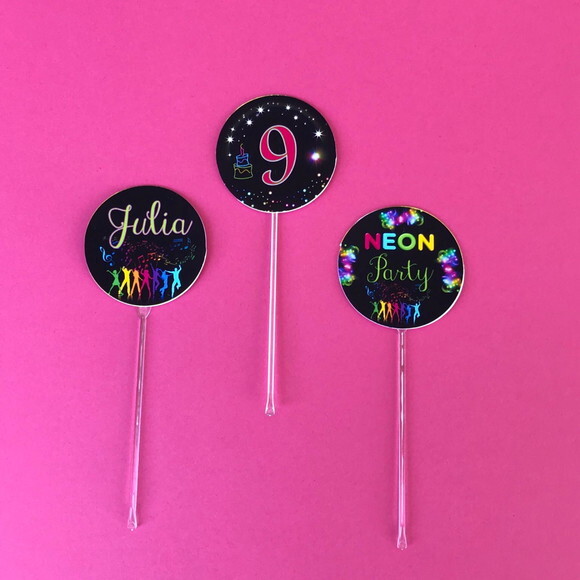 Topper para Docinhos Festa Neon