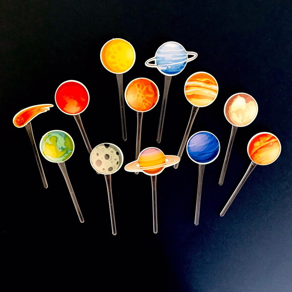 Topper Planetas Galáxia Festa Astronauta