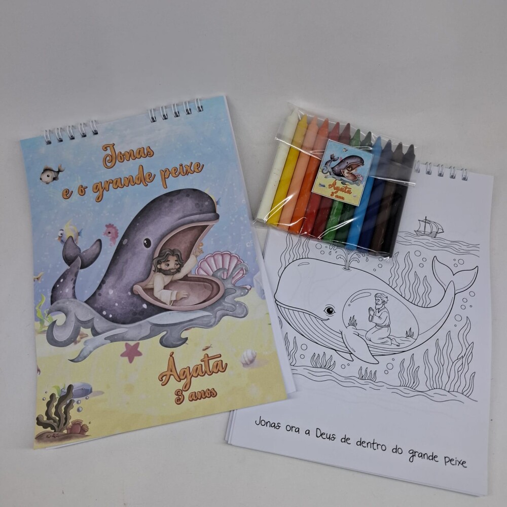 Bloco para Colorir Jonas e o Grande Peixe
