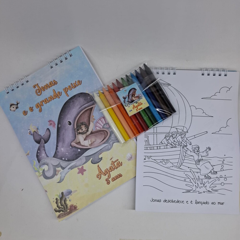 Bloco para Colorir Jonas e o Grande Peixe