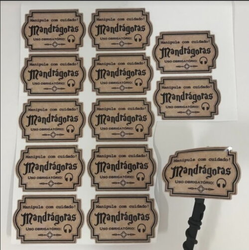 Adesivo Mandrágoras Harry Potter - Kit 40 Unidades