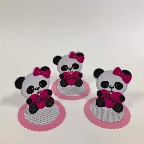 Aplique 3D redondo Panda