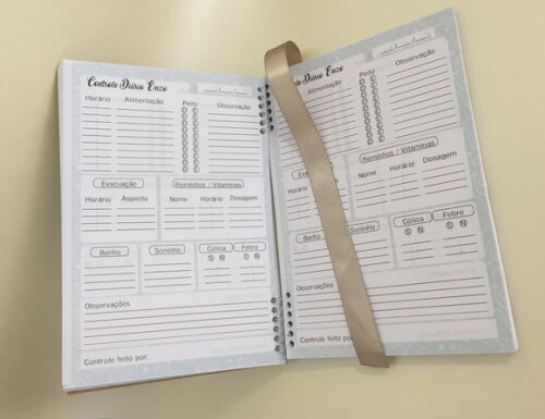 Caderno Controle da Rotina do Bebê Anual