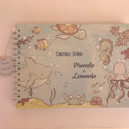 Caderno Controle da Rotina do Bebê Fundo do Mar