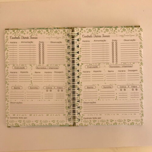 Caderno Controle da Rotina do Bebê Safari
