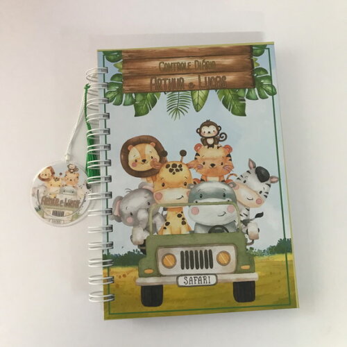 Caderno Controle da Rotina do Bebê Safari